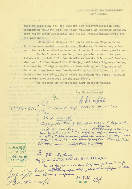 Schreiben des Ã–sterreichischen Generalkonsulats Ljubljana an das BM fÃ¼r AuswÃ¤rtige Angelegenheiten, 25. August 1966